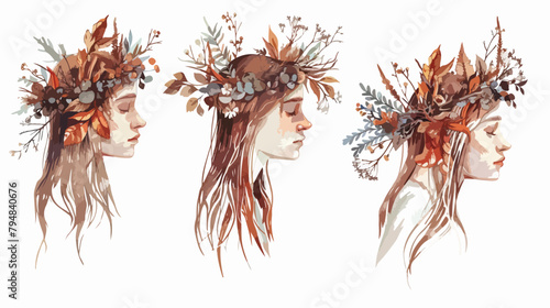 Wearing a natural crown Hand drawn style vector desig photo
