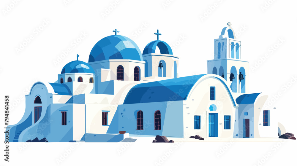 White architecture in Santorini island Greece. Church