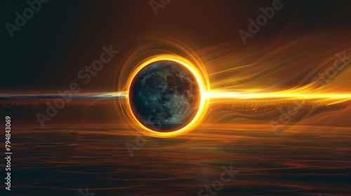 Eclipse: A vector illustration of a hybrid solar eclipse photo