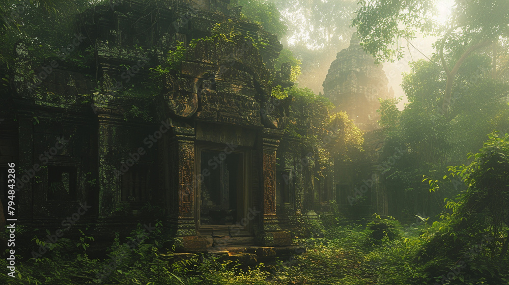 Naklejka premium Awakening of Khmer Angkor Sites, Siem Reap, Cambodia