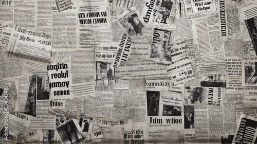 A variety of newspapers and magazines. Abstract grunge newspaper background with space for text.