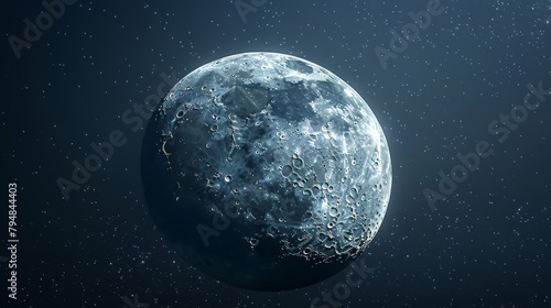 Moon: A surreal illustration of the moon in its waning crescent phase