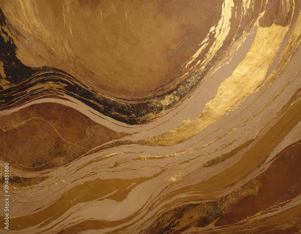 Golden and Beige Swirling Abstract Acrylic Art Golden and Beige Swirling Abstract Acrylic Art