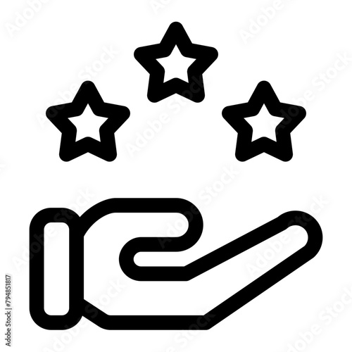 Credibility star hand icon