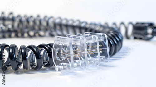 Photo of a Six Feet Black RJ11 Telephone Extension Cable with Clear Connectors photo