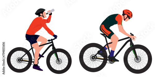 Racing cyclist vector flat minimalistic isolated illustration