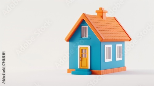 Toy House on Plain White Backdrop - Construction and Real Estate