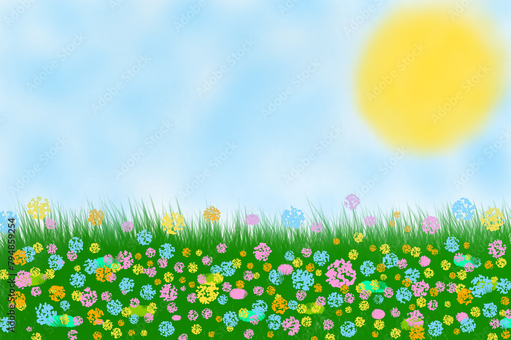 Obraz premium Flower field Background , Environment Abstarct 