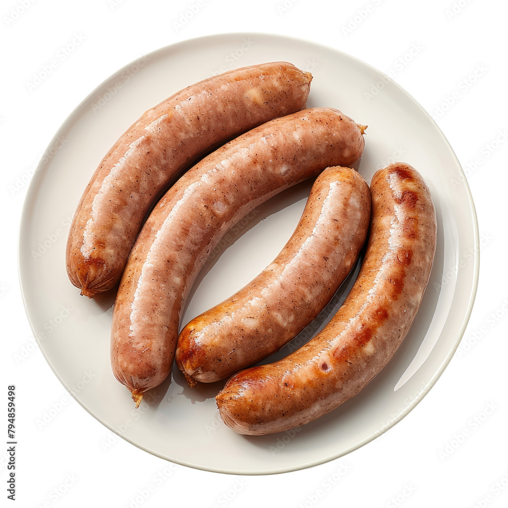 High resolution image of boiled pork sausages with a transparent background High resolution image of boiled pork sausages with a transparent background