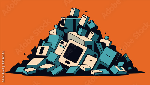 A pile of discarded electronics waiting to be processed holds the potential to be transformed into new and improved technology.