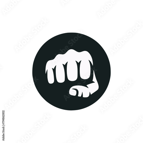 punch fist bump attack logo vector illustration template design