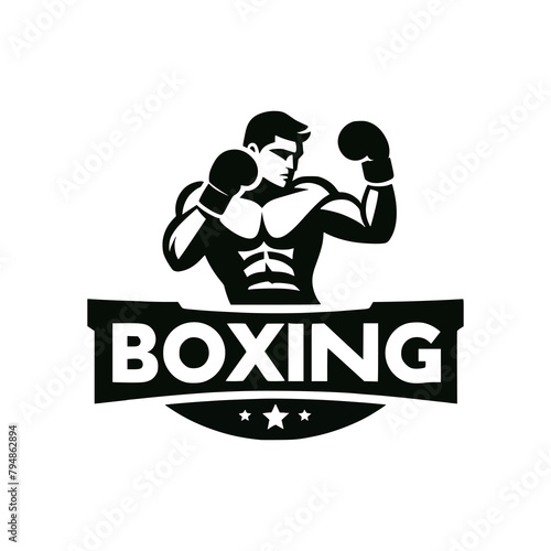boxing sport fighting sticker tshirt vector illustration template design