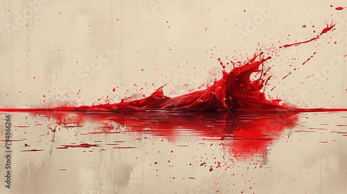 Illustrate blood splatter patterns in a variety of orientations and
