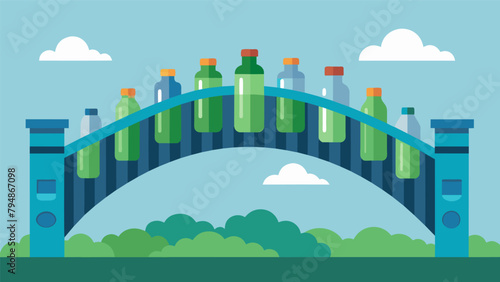 A bridge built from discarded glass bottles shedding light on the potential for innovative engineering with recycled materials.
