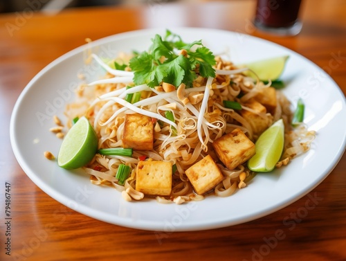 A Person Enjoying Fresh Pad Thai at a Local Restaurant