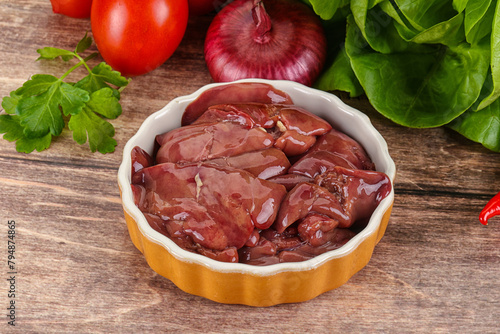 Raw chicken liver for cooking