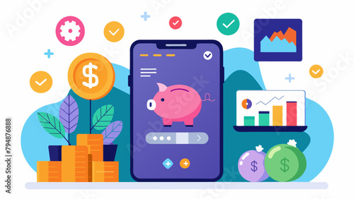 A screenshot of a finance app with different categories for emergency savings retirement funds and investment portfolios promoting different