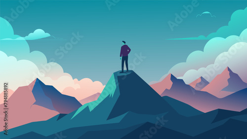 A person standing on top of a mountain looking over a vast landscape symbolizing the sense of security and success that comes with a resilient