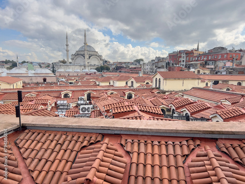 Photography roofs of grand bazaar in ottoman old town in Istanbul, Turkey.