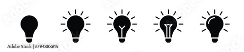 Idea bulb icon set. Bulb, innovation symbol set - Vector 