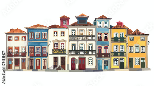 Colorful houses with traditional style