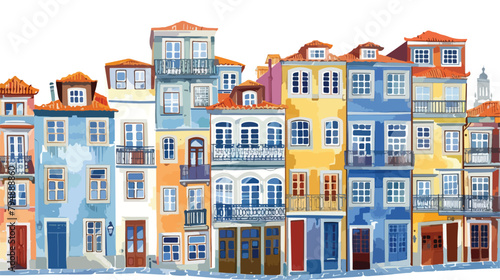 Colorful houses with traditional style