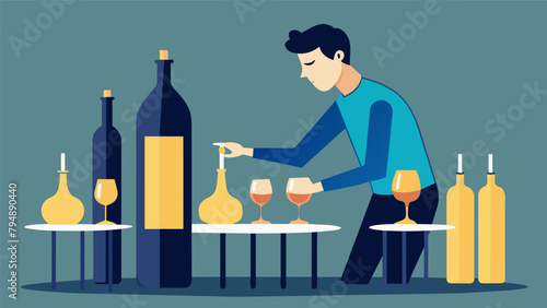 An individual turning empty wine bottles into stunning vases adding a touch of sophistication to their dining table.