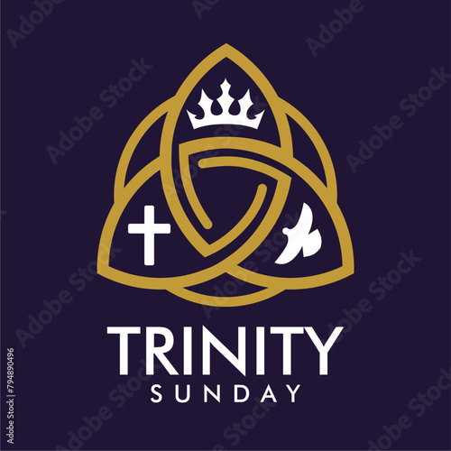 vector trinity sunday poster template