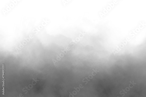 Dark smoke or fog on transparent background for overlay effect. Soft smoke effect for creating an intense nuance photo