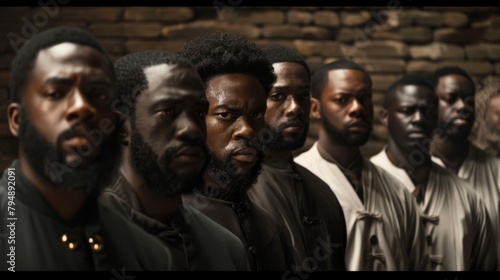 A powerful image of Black men standing shoulder to shoulder