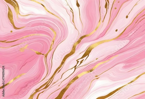 Pink ang gold whirls weins pattern marble wall tile texture sample © Lied