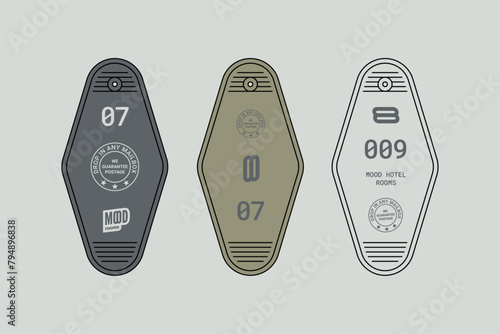 Mood Hotel Rooms Keychain Vector