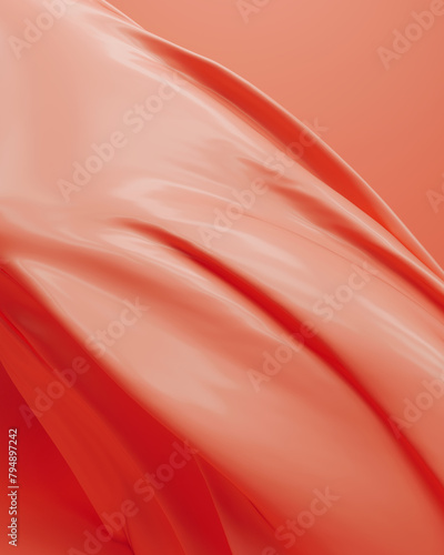 Peach fuzz folds flowing gentle waves abstract background modern radiant warmth 3d illustration render digital rendering