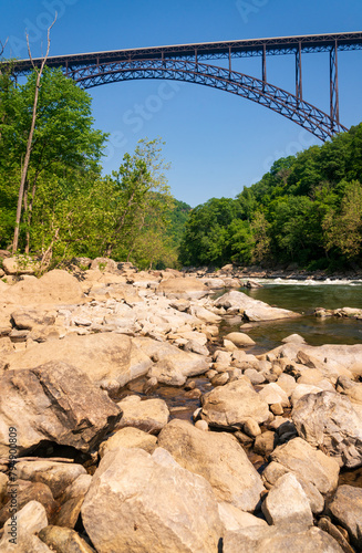 The New River Gorge Bridge, Steel arch bridge 3,030 feet long over the New River Gorge near Fayetteville, West Virginia, in the Appalachian Mountains of the eastern United States