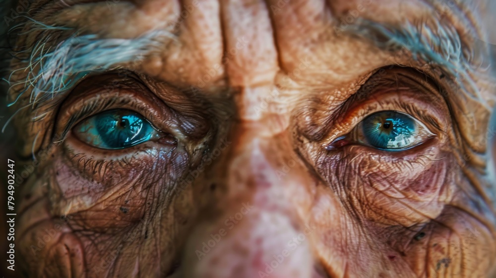 Everlasting wisdom portrayed in the eyes of an elderly person Everlasting wisdom portrayed in the eyes of an elderly person