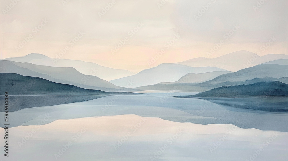 Muted tones and subtle gradients merge to form a serene vista, their delicate beauty captivating the viewer's attention.
