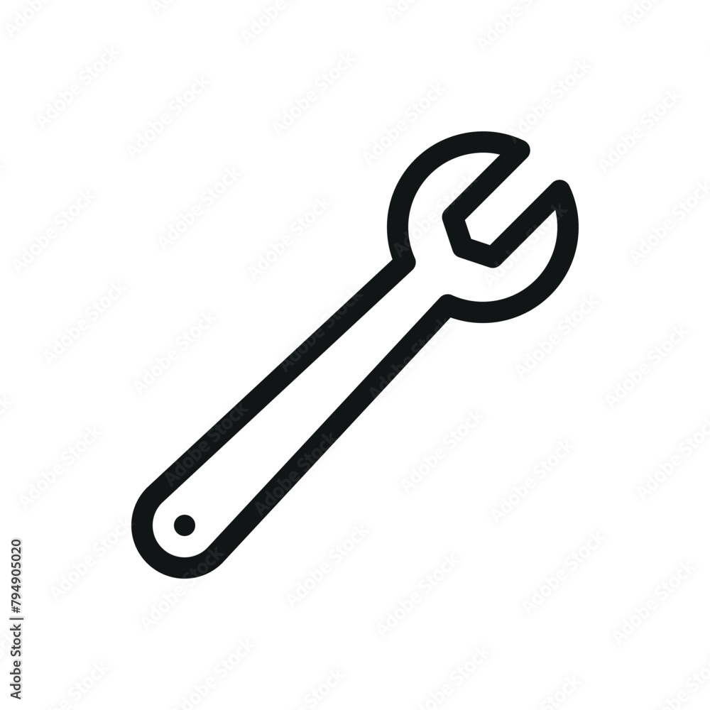 Spanner isolated icon set, service vector symbol with editable stroke Spanner isolated icon set, service vector symbol with editable stroke