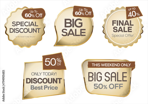 Sale banner collection concept discount promotion layout on white background