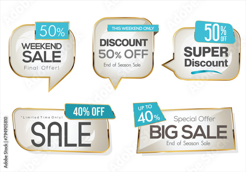 Sale banner collection concept discount promotion layout on white background