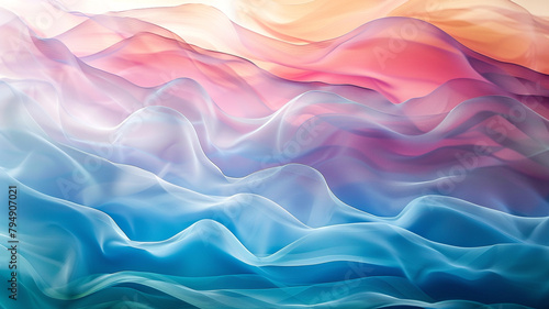 Tranquil waves of color wash over the canvas, their gentle undulations creating a sense of serenity and calm.