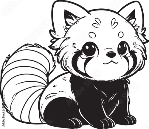 red panda vector cartoon