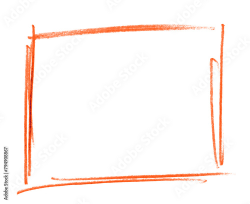Stift Zeichnung: Unordentlicher rot oranger Rahmen