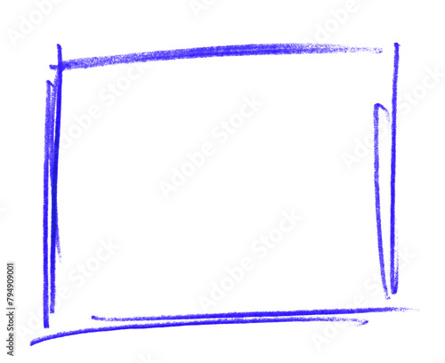 Stift Zeichnung: Unordentlicher blauer Rahmen