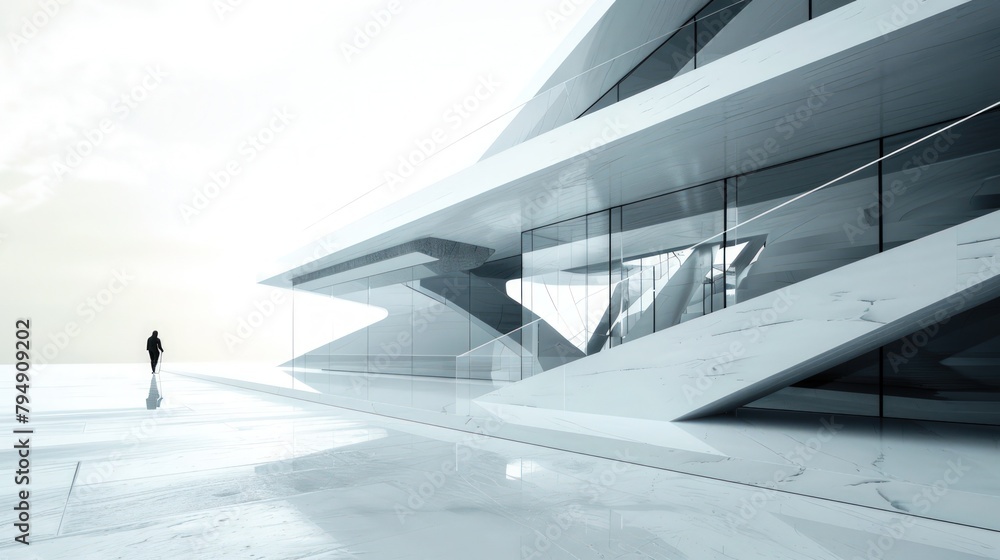 Modern minimalistic architectural background against blue sky. Advertising background with building for business. Modern minimalistic architectural background against blue sky. Advertising background with building for business.