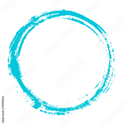 Unordentliche Pinselzeichnung: Hellblauer Kreis