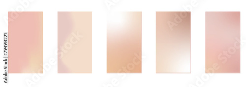 Nude gradient. Pastel nude background set, modern gradient vector design. Trendy screen.
