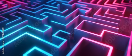 Luminous 3D maze multicolor neon