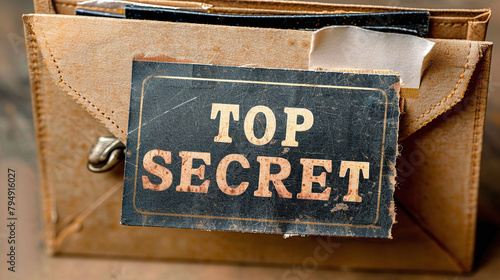 grunge old case file folder with title "TOP SECRET", unclassified, crime investigation, court