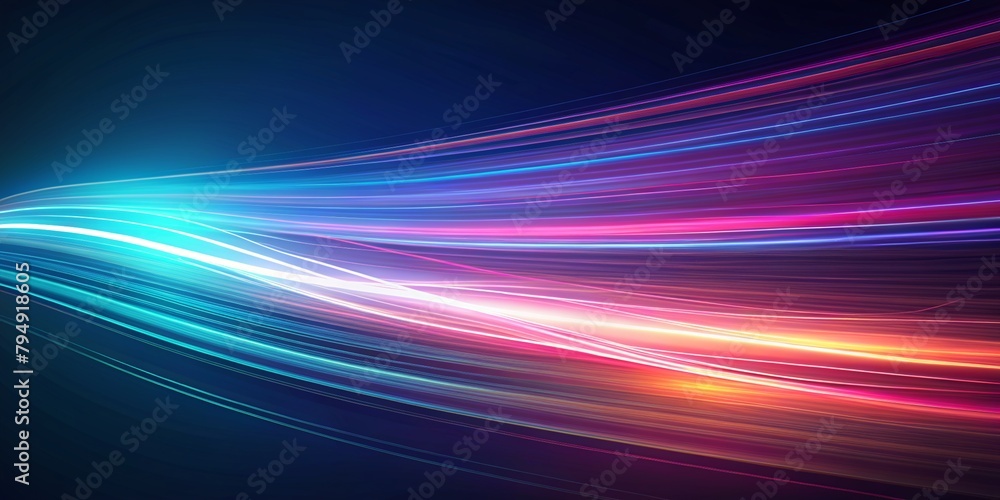 Abstract fast moving stripe lines with glowing light. High speed motion blur background. AI Generative Abstract fast moving stripe lines with glowing light. High speed motion blur background. AI Generative