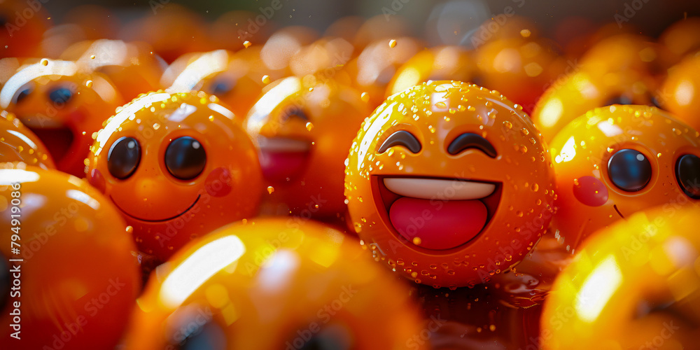 Collection of Happy Yellow Emoticons, Smileys for Positive Mood and Communication